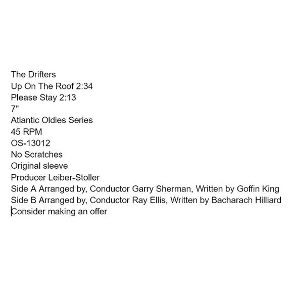 The Drifters Up On The Roof Please Stay 7 inch Vinyl Atlantic Oldies Series Rock - Picture 2 of 8